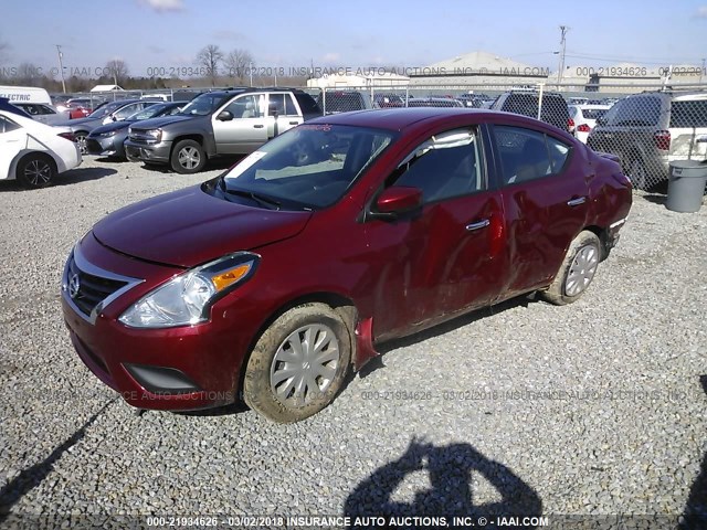 3N1CN7AP2HL811920 - 2017 NISSAN VERSA S/S PLUS/SV/SL RED photo 2