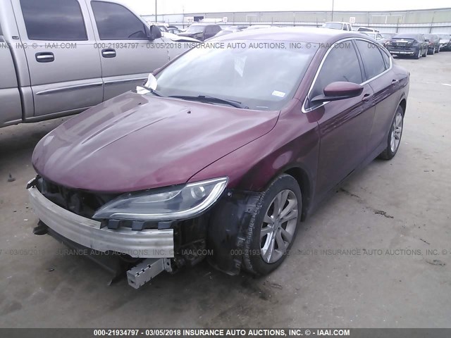 1C3CCCAB9FN554465 - 2015 CHRYSLER 200 LIMITED MAROON photo 2