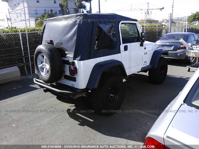 1J4FA39S44P788690 - 2004 JEEP WRANGLER X WHITE photo 4