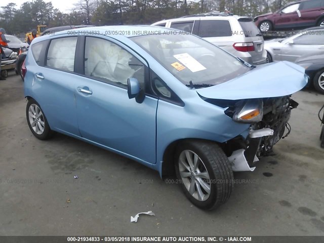 3N1CE2CP5EL351339 - 2014 NISSAN VERSA NOTE S/S PLUS/SV/SL BLUE photo 1