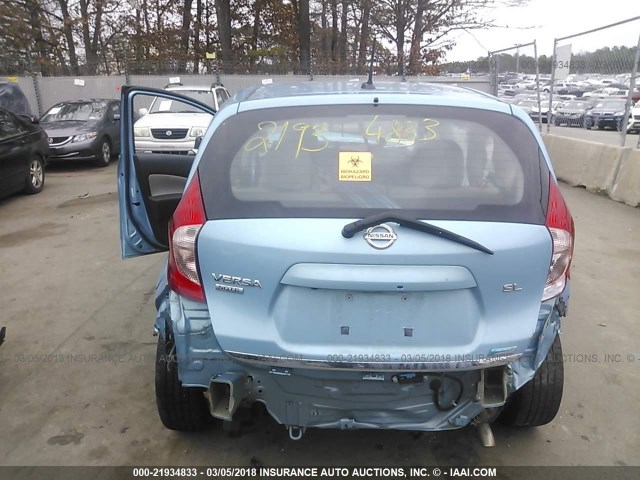 3N1CE2CP5EL351339 - 2014 NISSAN VERSA NOTE S/S PLUS/SV/SL BLUE photo 6