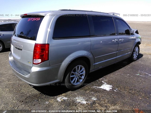 2C4RDGCG1DR738608 - 2013 DODGE GRAND CARAVAN SXT SILVER photo 4