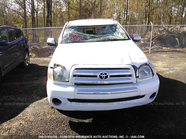 5TBRU34106S464193 - 2006 TOYOTA TUNDRA ACCESS CAB SR5 WHITE photo 6