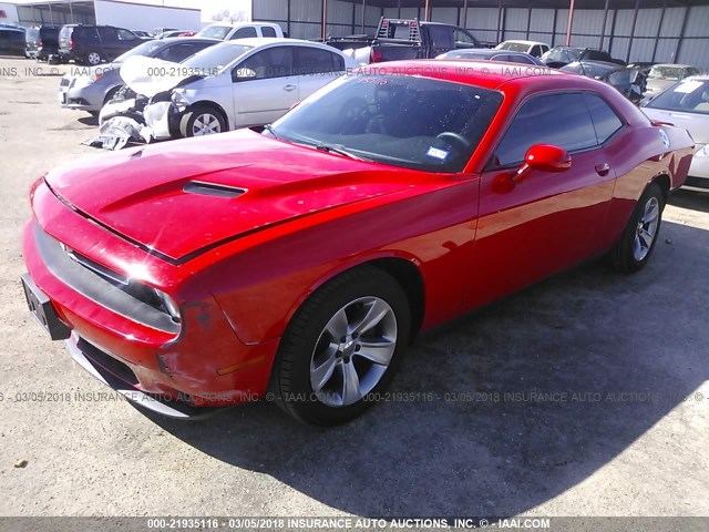 2C3CDZAGXFH709304 - 2015 DODGE CHALLENGER SXT RED photo 2