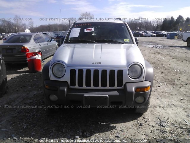 1J4GL48K32W309457 - 2002 JEEP LIBERTY SPORT SILVER photo 6