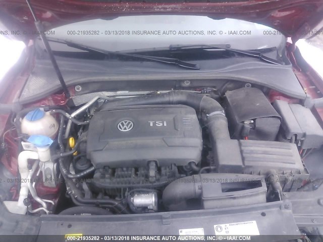 1VWAT7A35FC011058 - 2015 VOLKSWAGEN PASSAT S MAROON photo 10