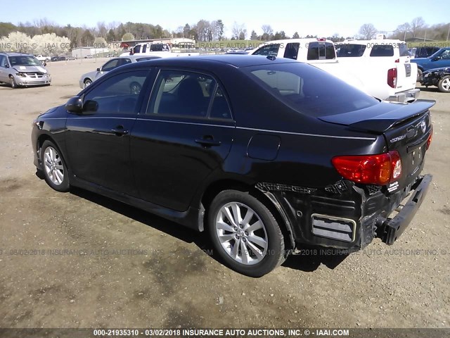 1NXBU40E99Z085664 - 2009 TOYOTA COROLLA S/LE/XLE BLACK photo 3