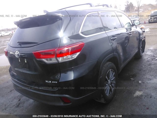 5TDJZRFH2HS457171 - 2017 TOYOTA HIGHLANDER SE/XLE BLACK photo 4