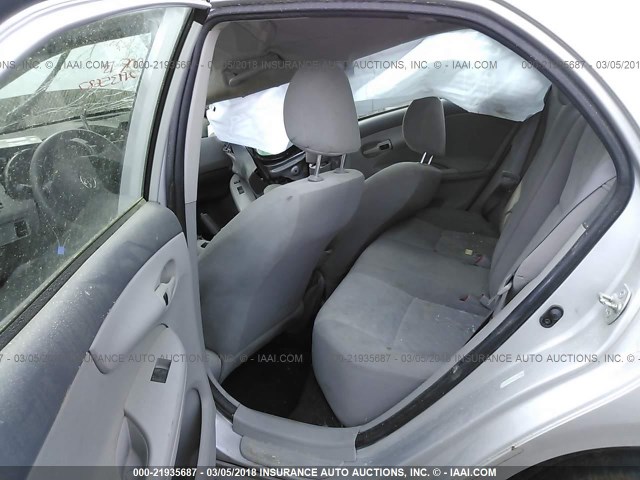 1NXBU40E39Z115788 - 2009 TOYOTA COROLLA S/LE/XLE SILVER photo 8