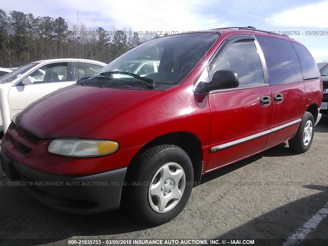 2B4GP2530YR813684 - 2000 DODGE CARAVAN RED photo 2