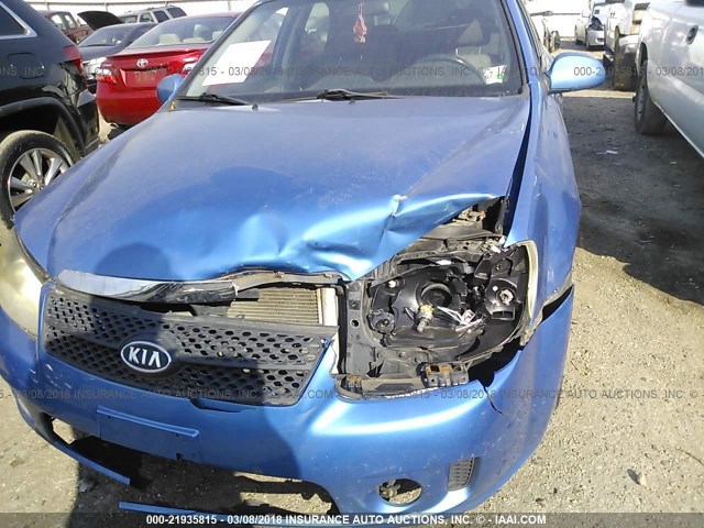 KNAFE121685010969 - 2008 KIA SPECTRA EX/LX/SX BLUE photo 6