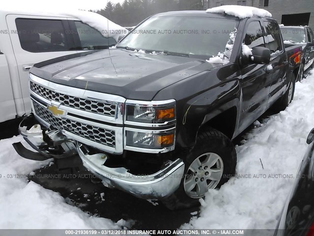 3GCUKREH4EG453488 - 2014 CHEVROLET SILVERADO K1500 LT GRAY photo 2