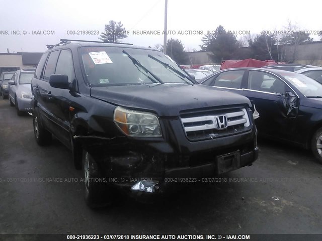 2HKYF184X6H524038 - 2006 HONDA PILOT EX BLACK photo 1