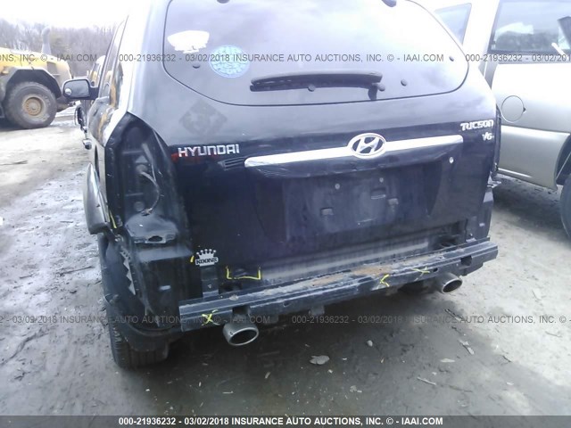 KM8JN12DX6U290661 - 2006 HYUNDAI TUCSON GLS/LIMITED შავი ფოტო 6