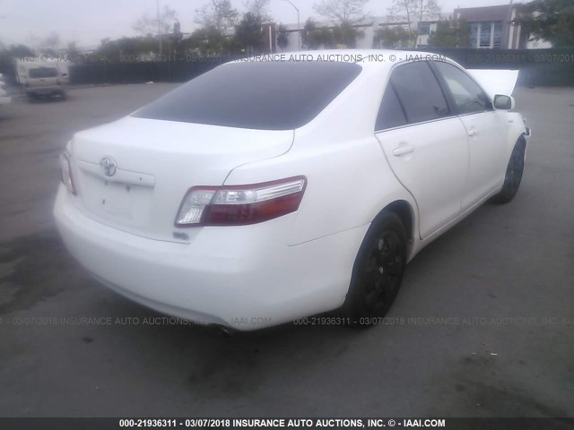 4T1BB46K29U078641 - 2009 TOYOTA CAMRY HYBRID WHITE photo 4