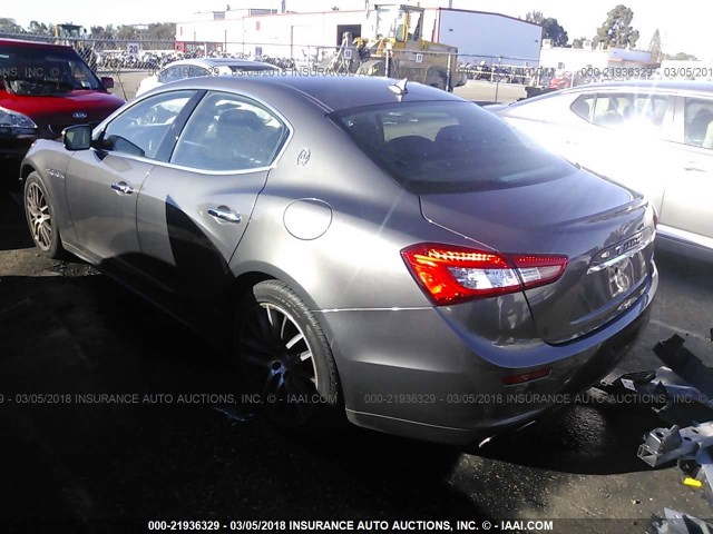 ZAM57XSA3F1159402 - 2015 MASERATI GHIBLI GRAY photo 3