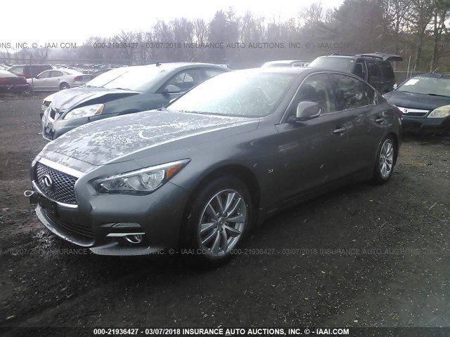 JN1BV7AR9FM418996 - 2015 INFINITI Q50 PREMIUM/SPORT GRAY photo 2