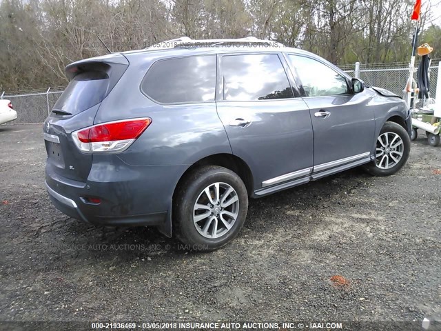 5N1AR2MN7DC689448 - 2013 NISSAN PATHFINDER S/SV/SL/PLATINUM BLUE photo 4