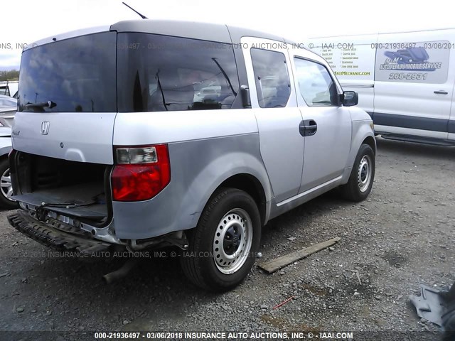 5J6YH17304L005165 - 2004 HONDA ELEMENT LX SILVER photo 4