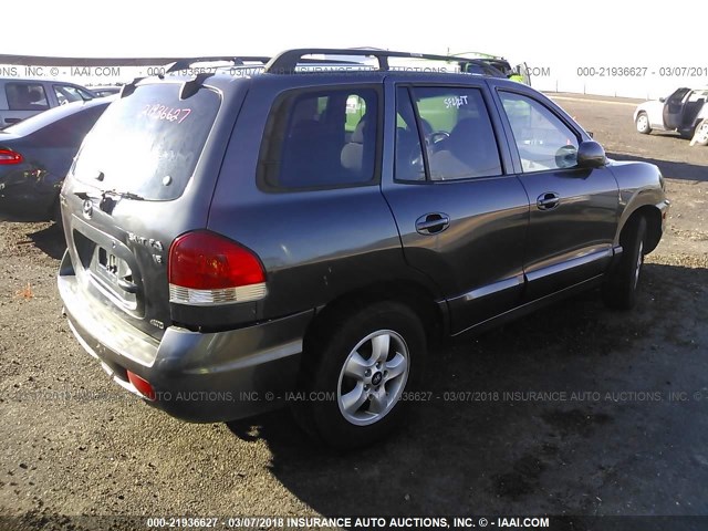 KM8SC73D95U986261 - 2005 HYUNDAI SANTA FE GLS/LX GRAY photo 4