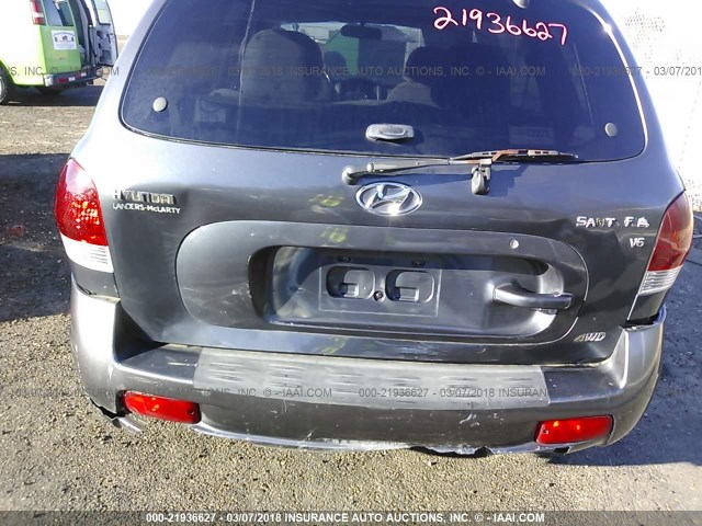 KM8SC73D95U986261 - 2005 HYUNDAI SANTA FE GLS/LX GRAY photo 6