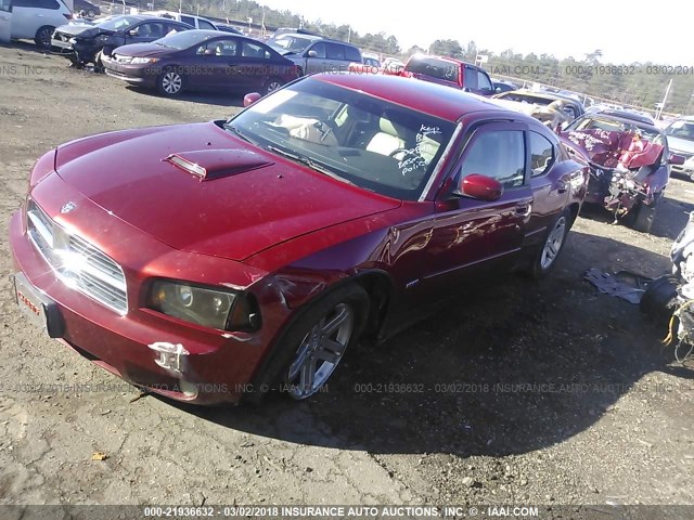 2B3KA53H86H191693 - 2006 DODGE CHARGER R/T RED photo 2