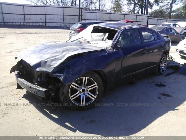 2C3CDXAG7DH560500 - 2013 DODGE CHARGER POLICE Navy photo 2