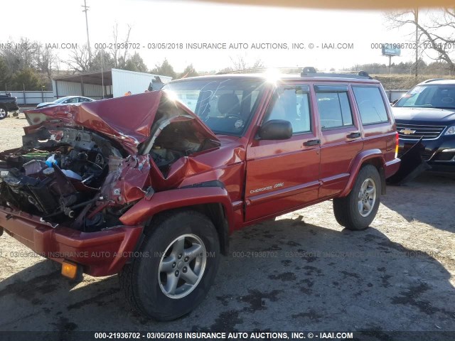 1J4FF68S0XL668434 - 1999 JEEP CHEROKEE SPORT/CLASSIC RED photo 2