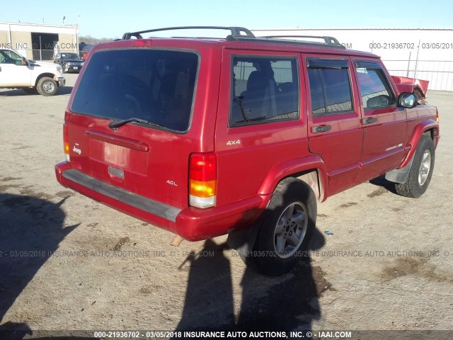 1J4FF68S0XL668434 - 1999 JEEP CHEROKEE SPORT/CLASSIC RED photo 4