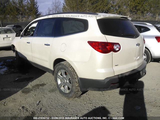 1GNKVJED9CJ200473 - 2012 CHEVROLET TRAVERSE LT CREAM photo 3