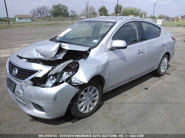 3N1CN7AP0EL866832 - 2014 NISSAN VERSA S/S PLUS/SV/SL SILVER photo 2