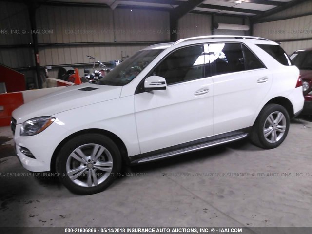 4JGDA5HB3FA582174 - 2015 MERCEDES-BENZ ML 350 4MATIC WHITE photo 2