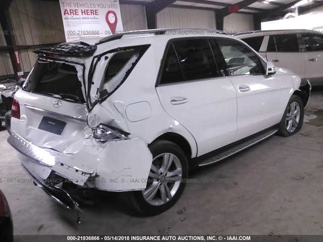 4JGDA5HB3FA582174 - 2015 MERCEDES-BENZ ML 350 4MATIC WHITE photo 4