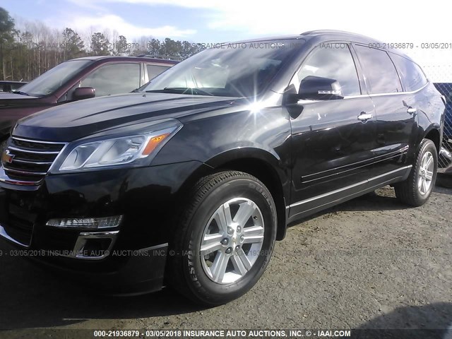 1GNKRGKD6DJ267755 - 2013 CHEVROLET TRAVERSE LT BLACK photo 2