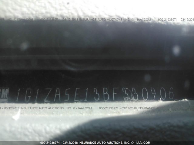 1G1ZA5E13BF330906 - 2011 CHEVROLET MALIBU LS 银色 照片 9