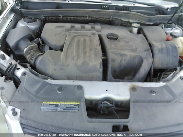 1G1AF5F52A7238453 - 2010 CHEVROLET COBALT 2LT SILVER photo 10