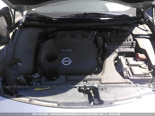 1N4AA5AP3DC838396 - 2013 NISSAN MAXIMA S/SV SILVER photo 10