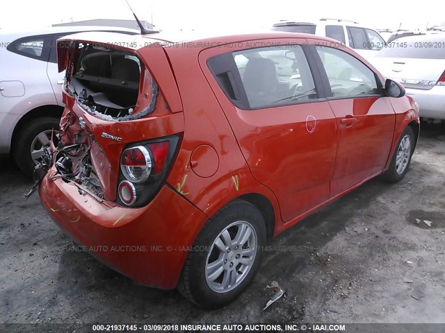1G1JA6SH4C4122227 - 2012 CHEVROLET SONIC LS 橙色 照片 4