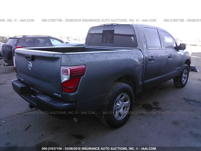 1N6AA1EJ5HN542506 - 2017 NISSAN TITAN S GRAY photo 4