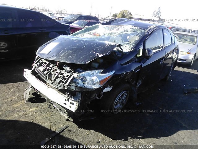 JTDKN3DU6A5225763 - 2010 TOYOTA PRIUS BLACK photo 2