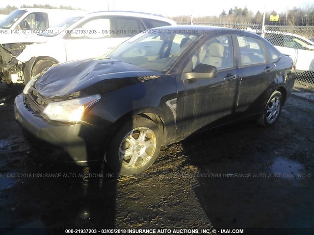 1FAHP35N68W275844 - 2008 FORD FOCUS SE/SEL/SES BLACK photo 2