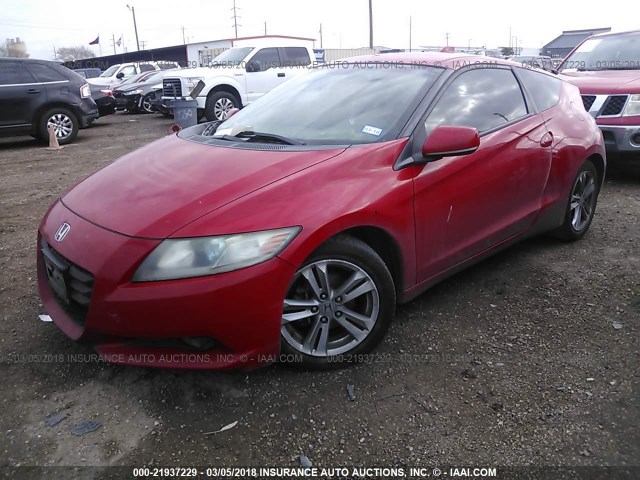 JHMZF1D68CS004444 - 2012 HONDA CR-Z EX RED photo 2