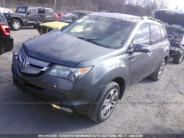 2HNYD28308H515146 - 2008 ACURA MDX TECHNOLOGY GRAY photo 2