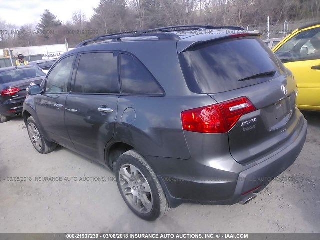 2HNYD28308H515146 - 2008 ACURA MDX TECHNOLOGY GRAY photo 3