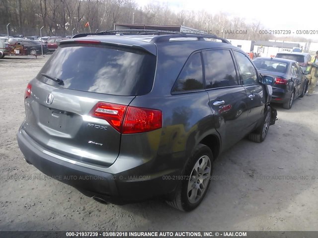 2HNYD28308H515146 - 2008 ACURA MDX TECHNOLOGY GRAY photo 4