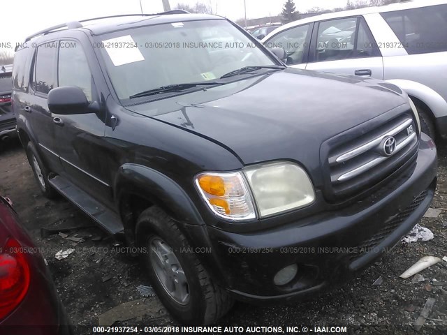 5TDBT48A12S091283 - 2002 TOYOTA SEQUOIA LIMITED BLACK photo 1