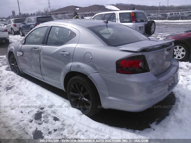 1C3CDZCB4DN628160 - 2013 DODGE AVENGER SXT SILVER photo 3