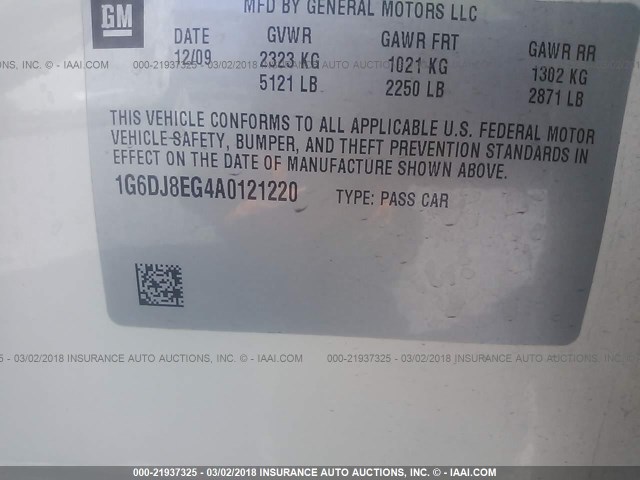 1G6DJ8EG4A0121220 - 2010 CADILLAC CTS PERFORMANCE COLLECTION Бежевый фото 9