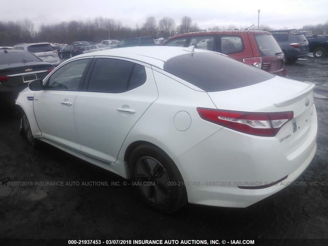 KNAGM4AD3D5044852 - 2013 KIA OPTIMA HYBRID WHITE photo 3