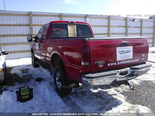 1FTSX31S12EB92220 - 2002 FORD F350 SRW SUPER DUTY RED photo 3